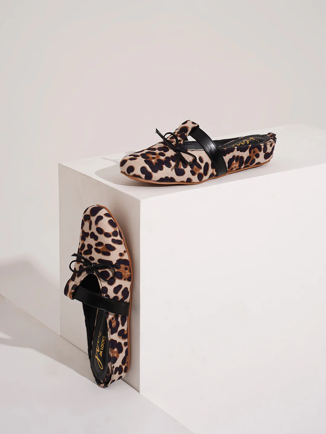 Leopard Print Slip-On Loafers with Bow Accent - Image 10