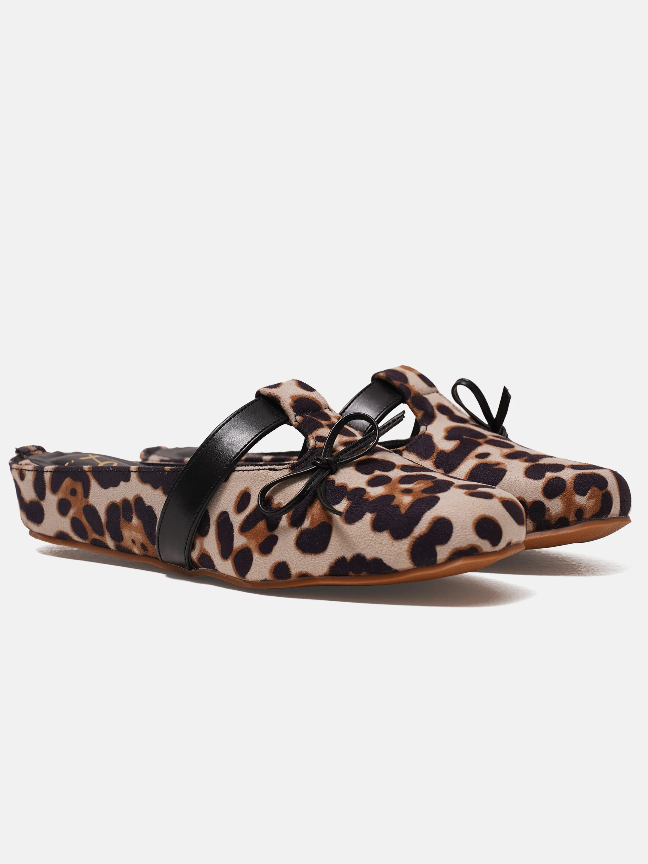 Leopard Print Slip-On Loafers with Bow Accent - Image 11