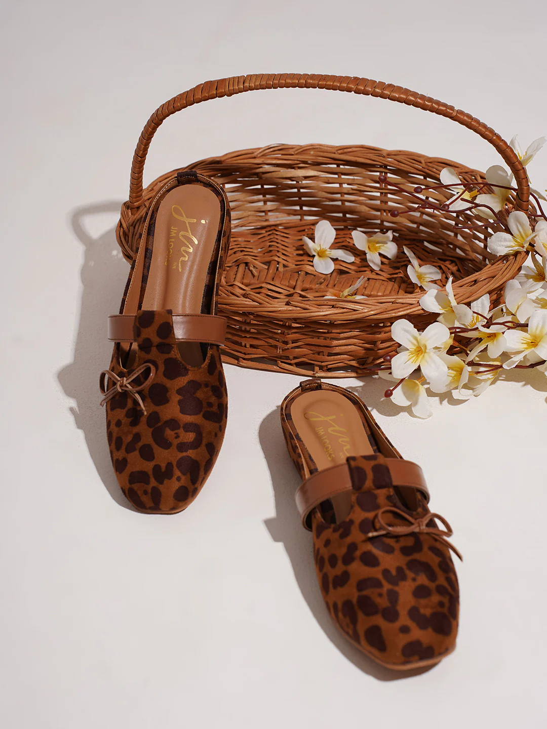 Leopard Print Slip-On Loafers with Bow Accent - Image 13