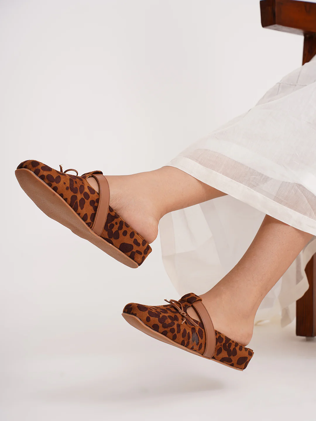 Leopard Print Slip-On Loafers with Bow Accent - Image 14