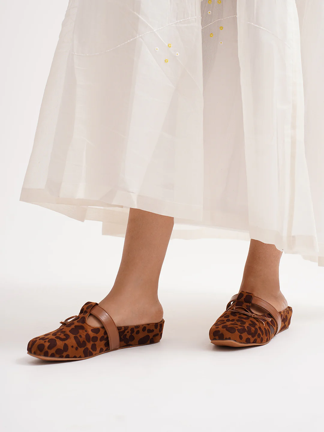 Leopard Print Slip-On Loafers with Bow Accent - Image 16