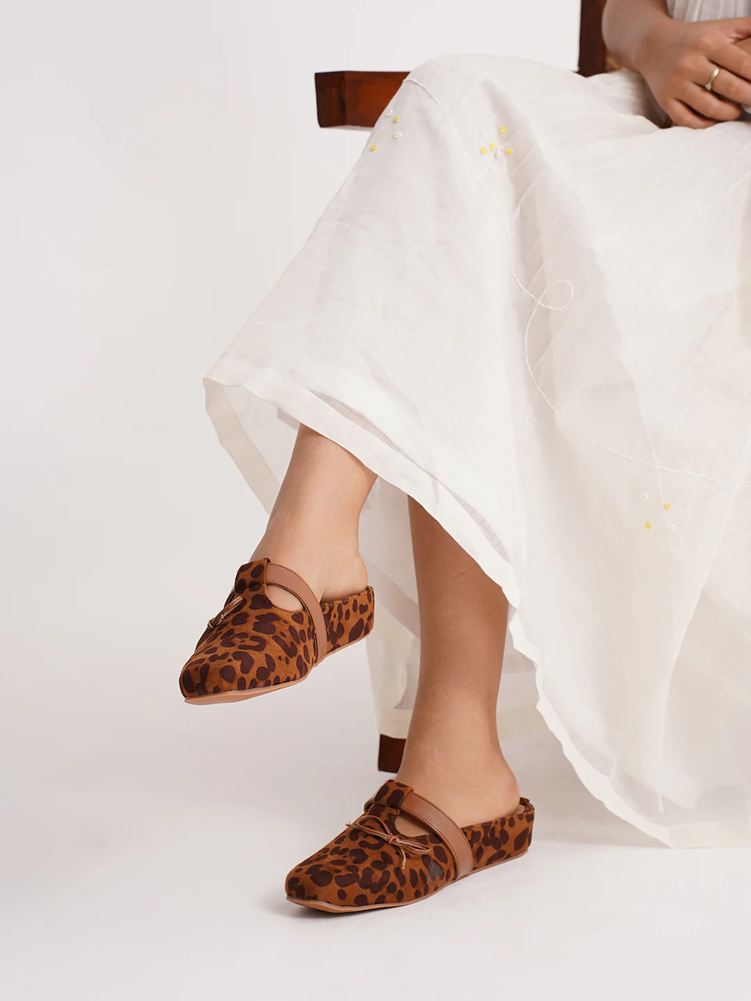 Leopard Print Slip-On Loafers with Bow Accent - Image 17
