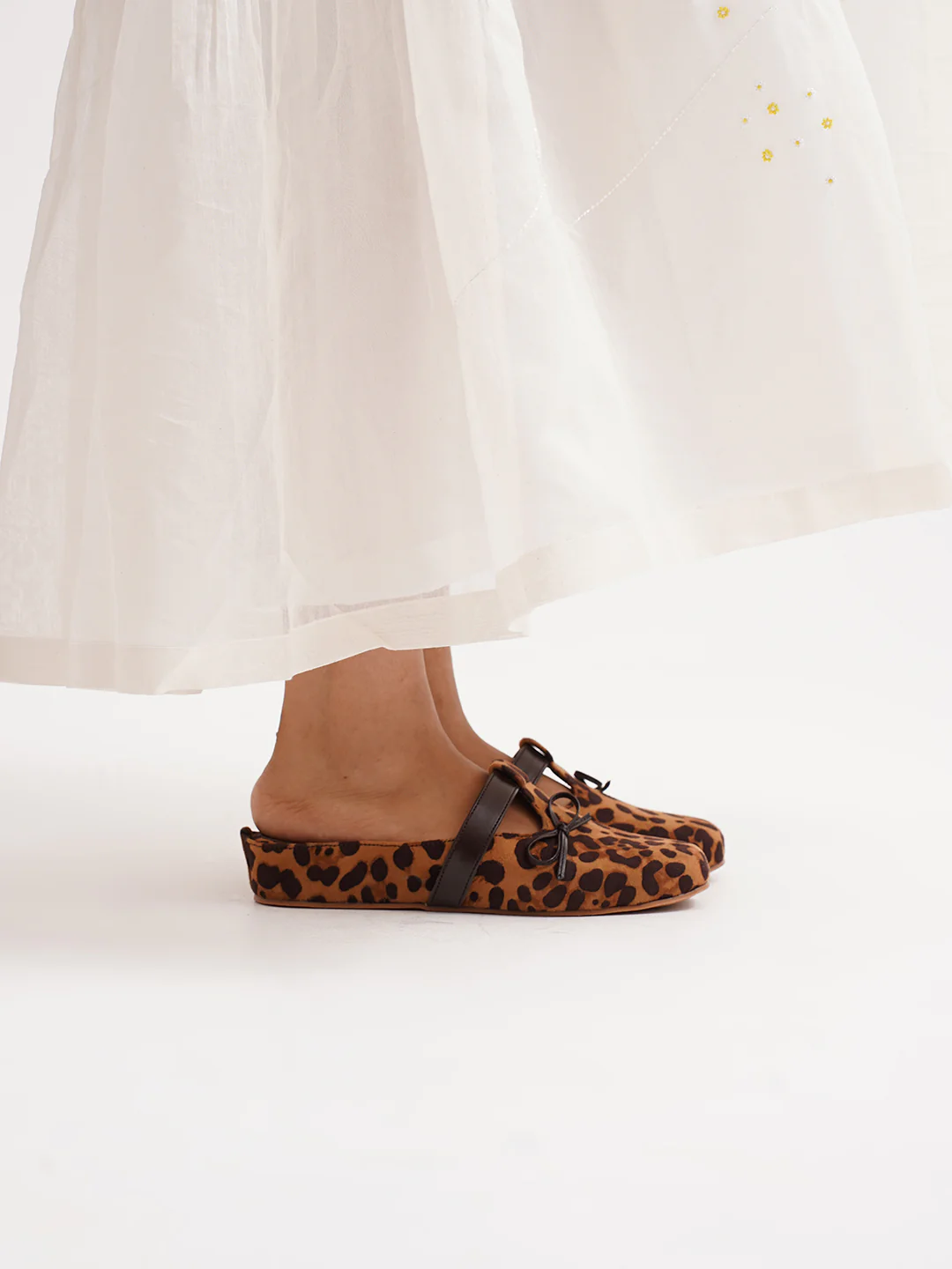 Leopard Print Slip-On Loafers with Bow Accent - Image 4