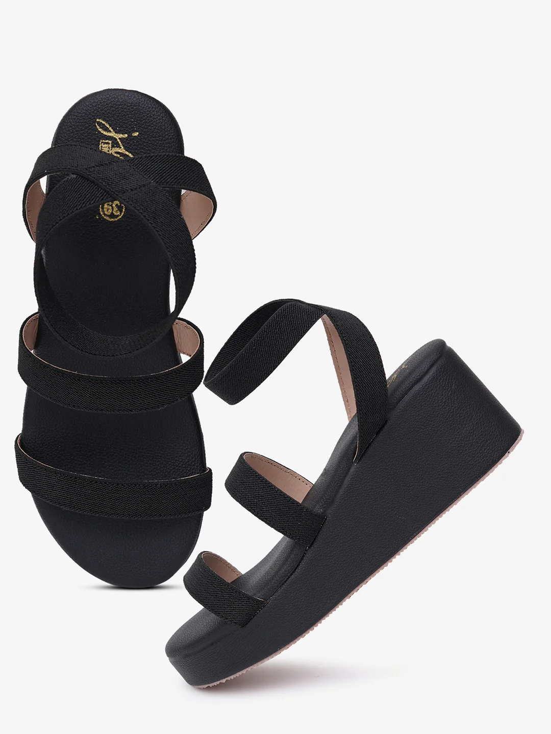 Lightweight Platform Sandals with Stretchable Straps - Image 12