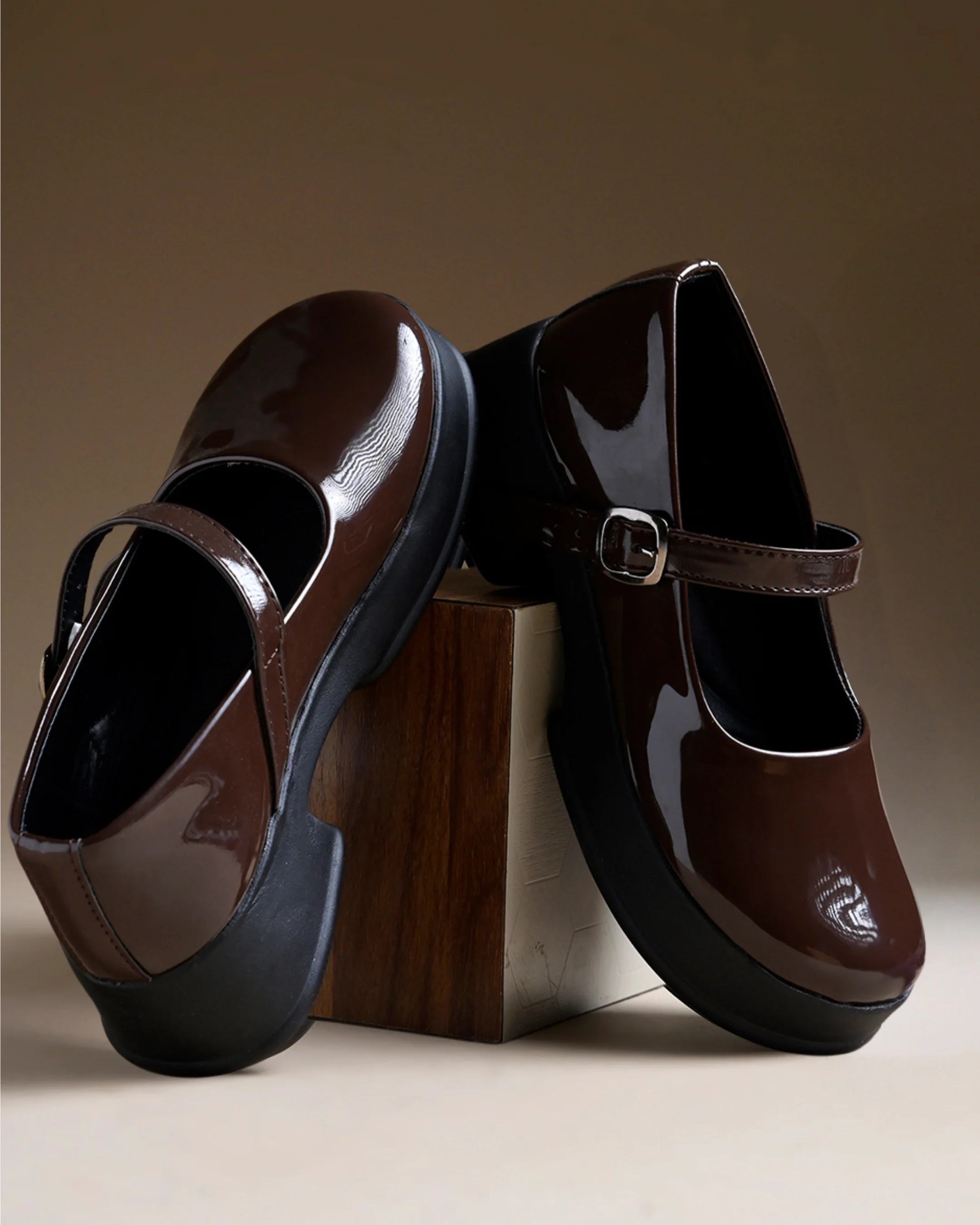 Jm Looks Patent Mary Jane Platform Shoes