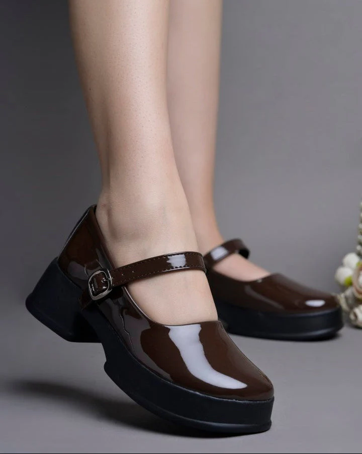 Jm Looks Patent Mary Jane Platform Shoes - Image 4