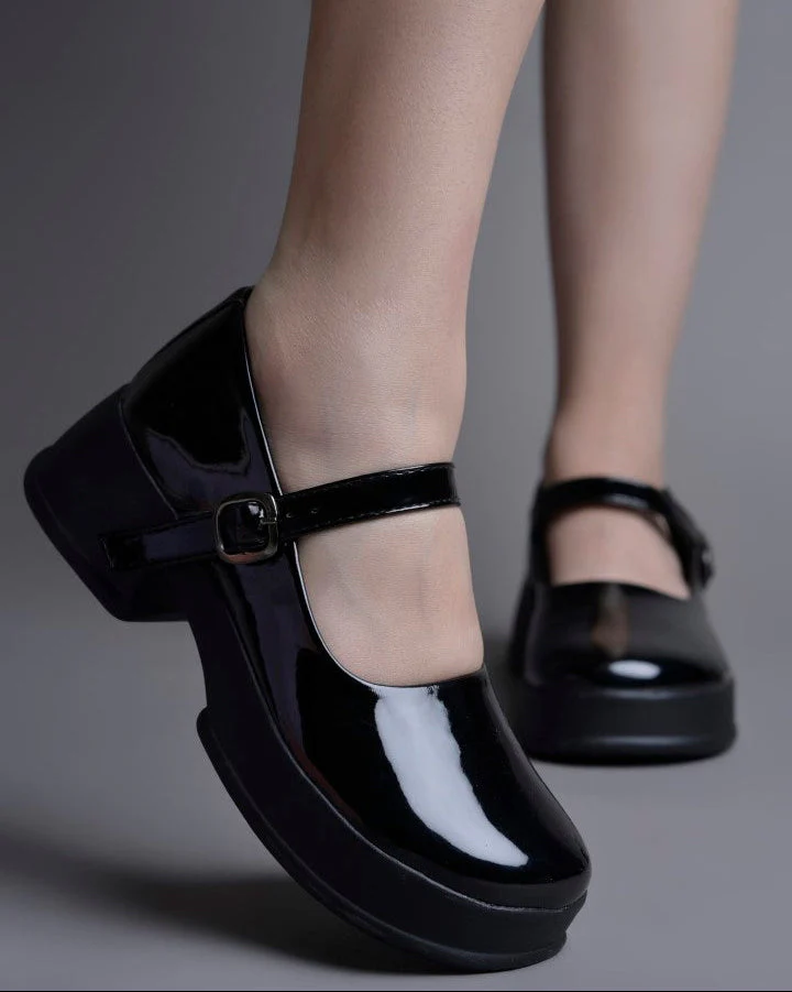 Jm Looks Patent Mary Jane Platform Shoes - Image 7