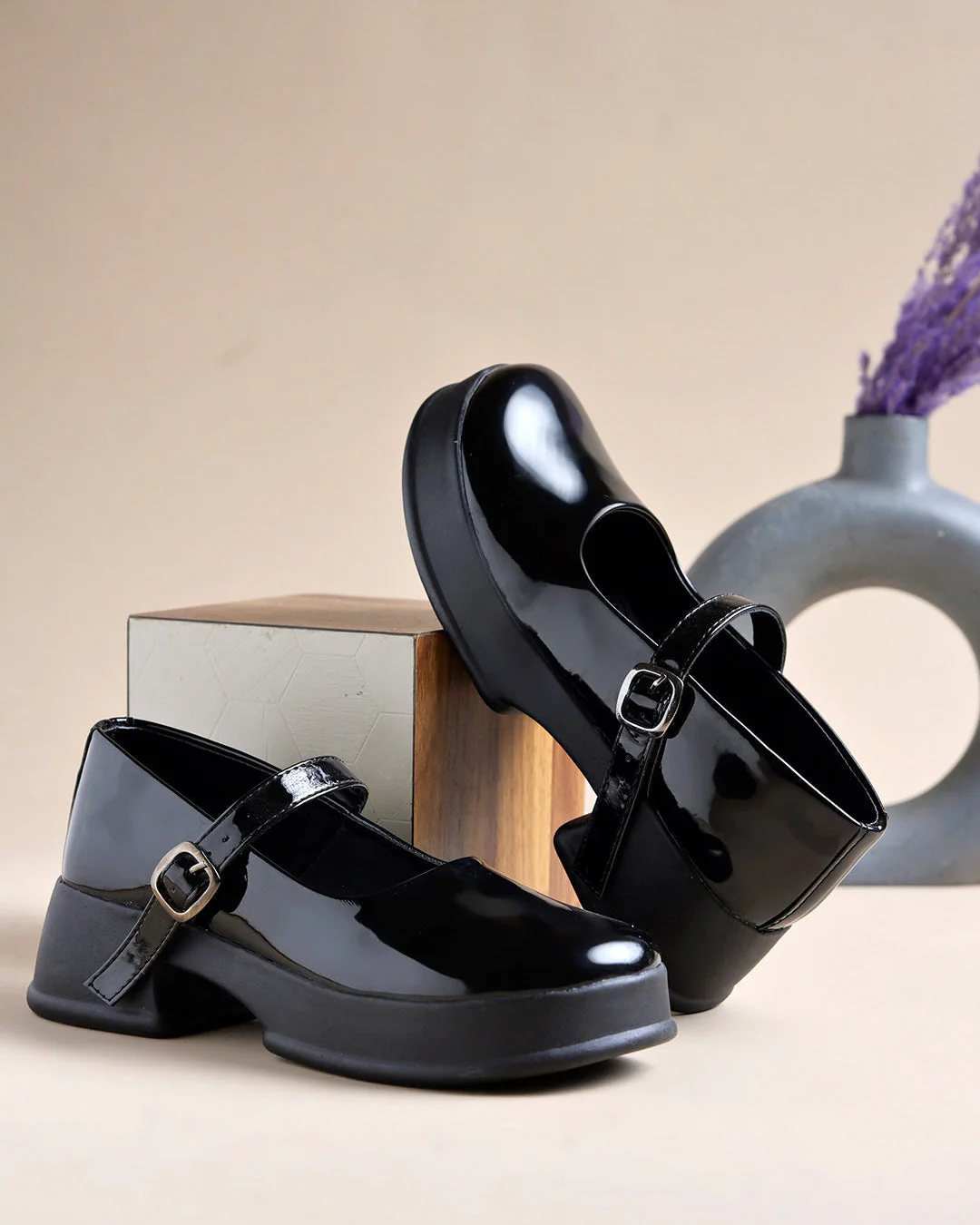 Jm Looks Patent Mary Jane Platform Shoes - Image 8