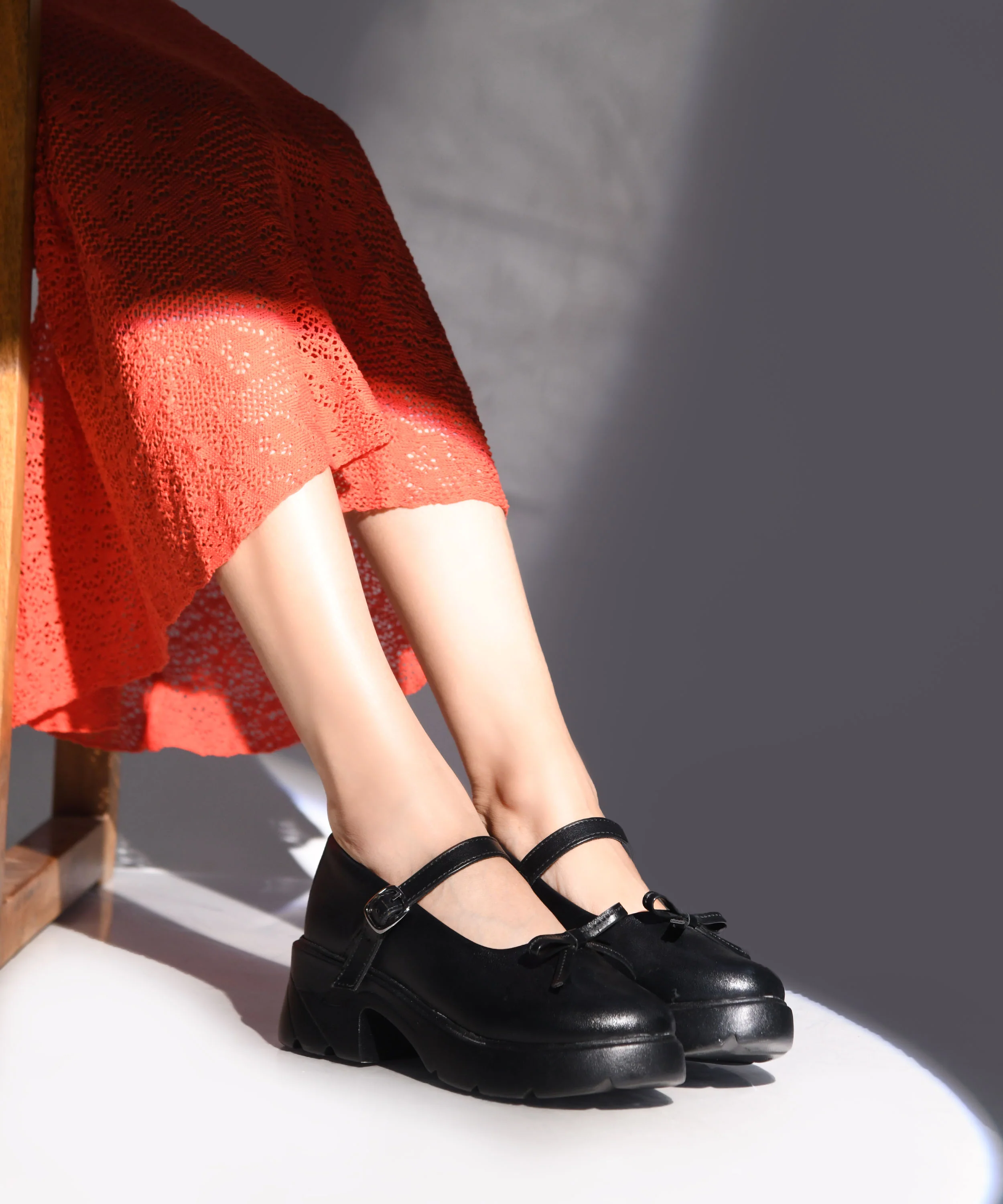 Mary Jane Shoes with Bow Detail