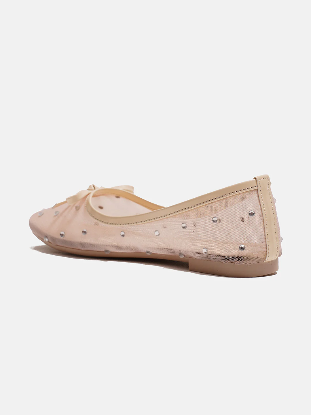 Mesh Dotted Ballet Flats with Bow Accent - Image 18
