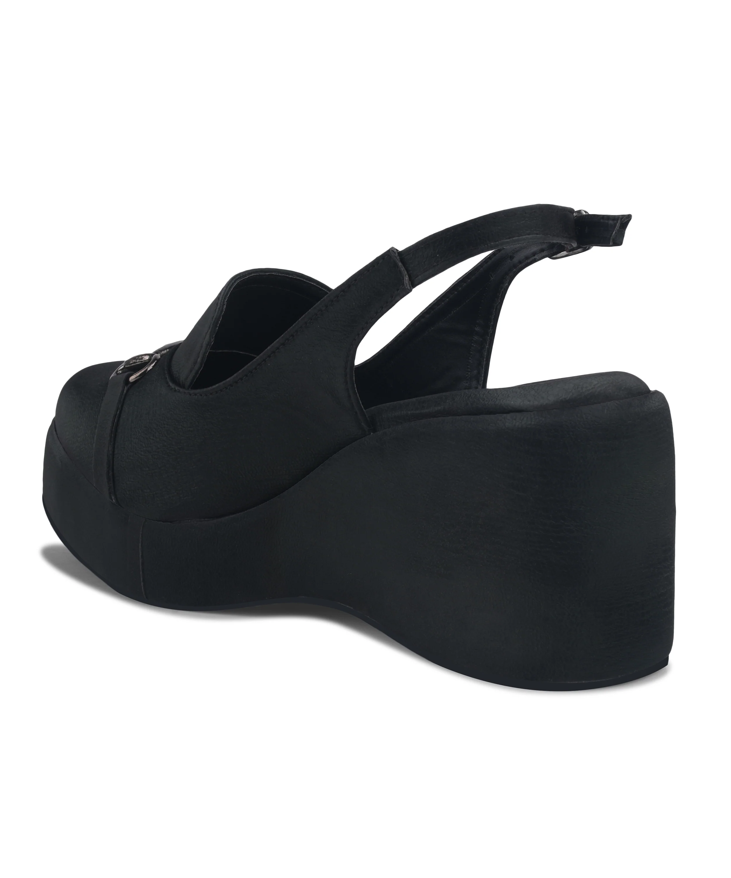 Metal Chain Detail Slingback Wedge Sandals - Image 13