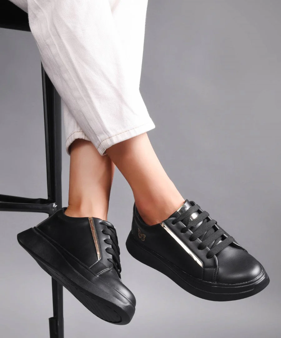 Metallic Lace-Up Sneakers - Image 13
