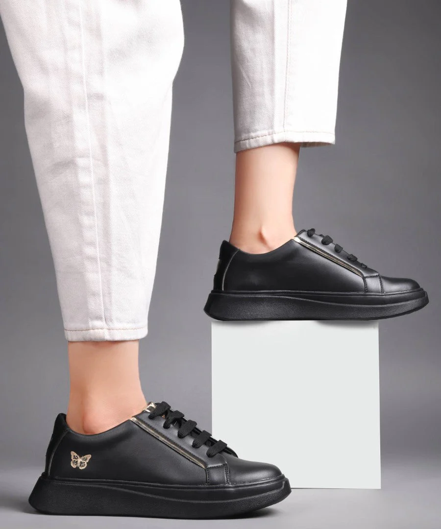 Metallic Lace-Up Sneakers - Image 14
