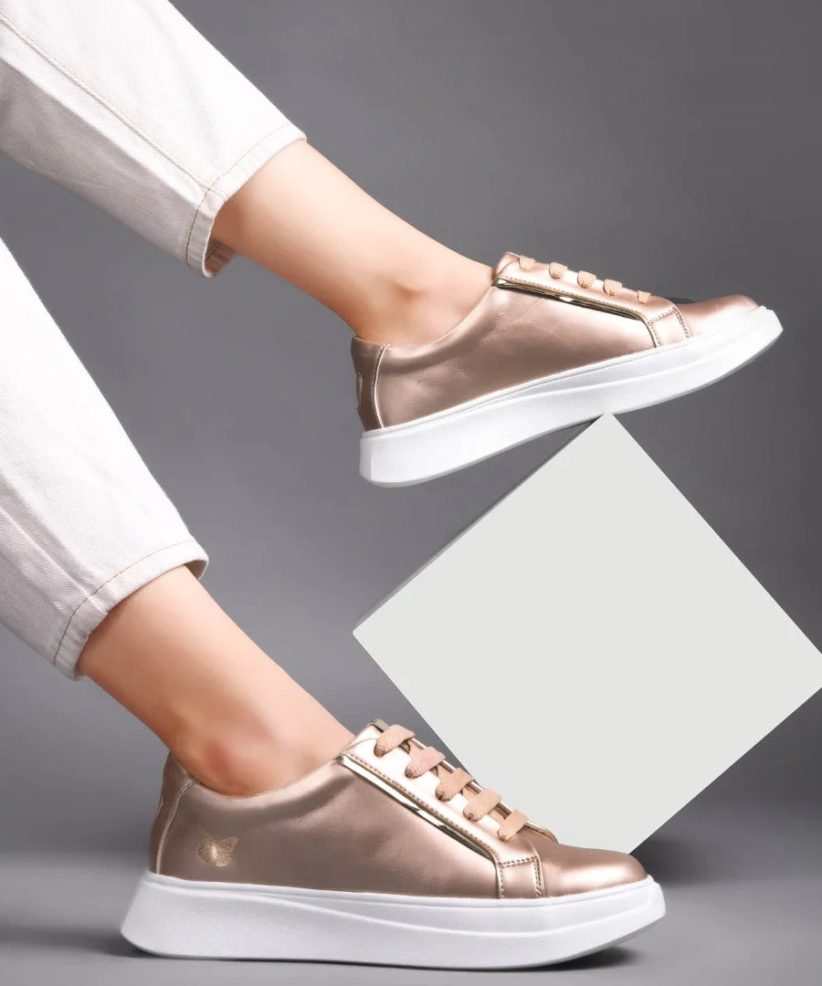 Metallic Lace-Up Sneakers - Image 2