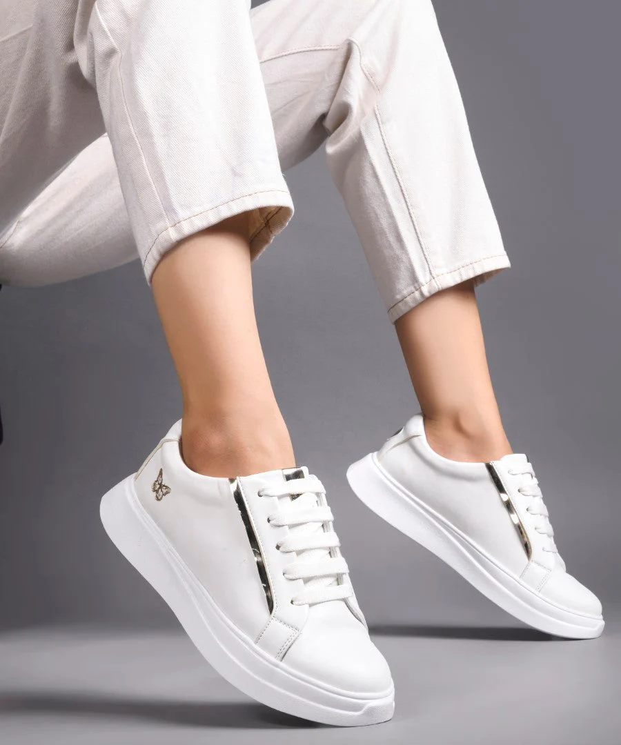 Metallic Lace-Up Sneakers - Image 7