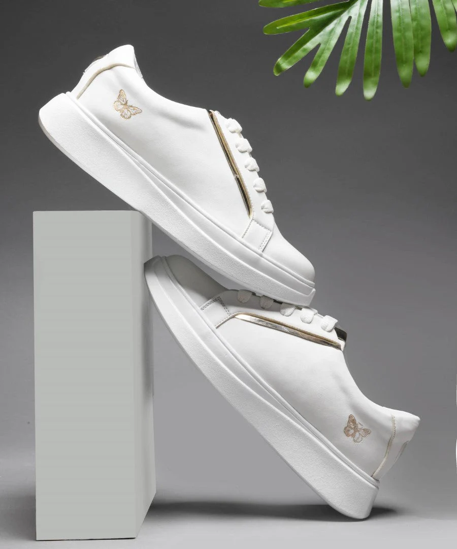Metallic Lace-Up Sneakers - Image 9