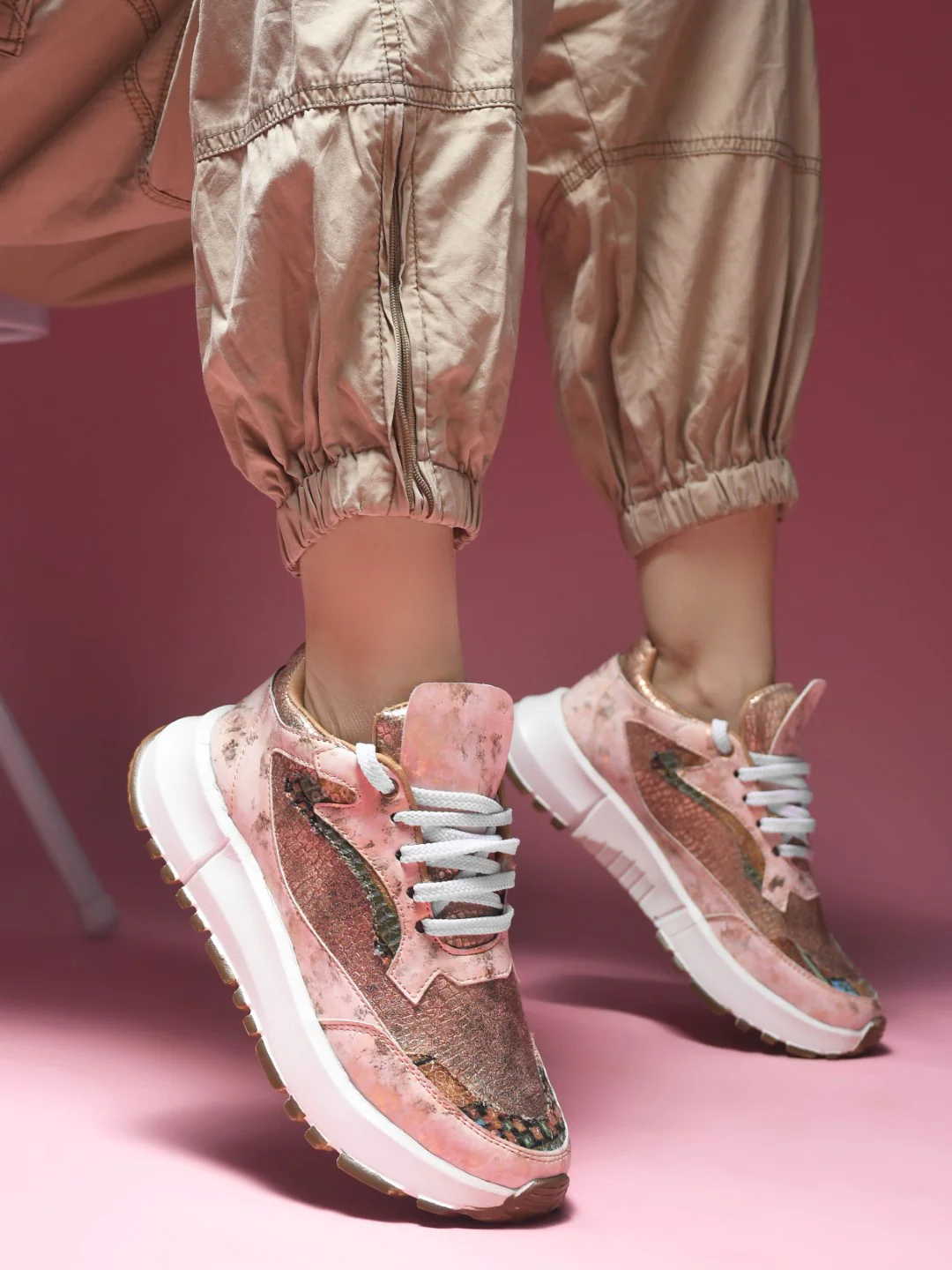 Metallic Mesh Chunky Sneakers - Image 16