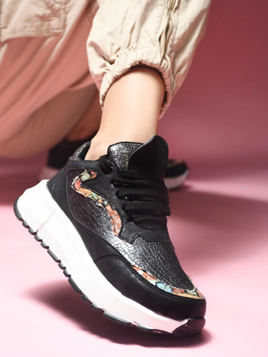 Metallic Mesh Chunky Sneakers - Image 4