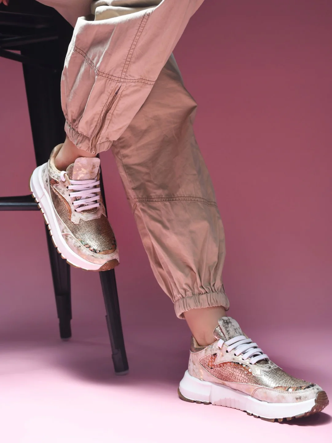 Metallic Mesh Chunky Sneakers - Image 8
