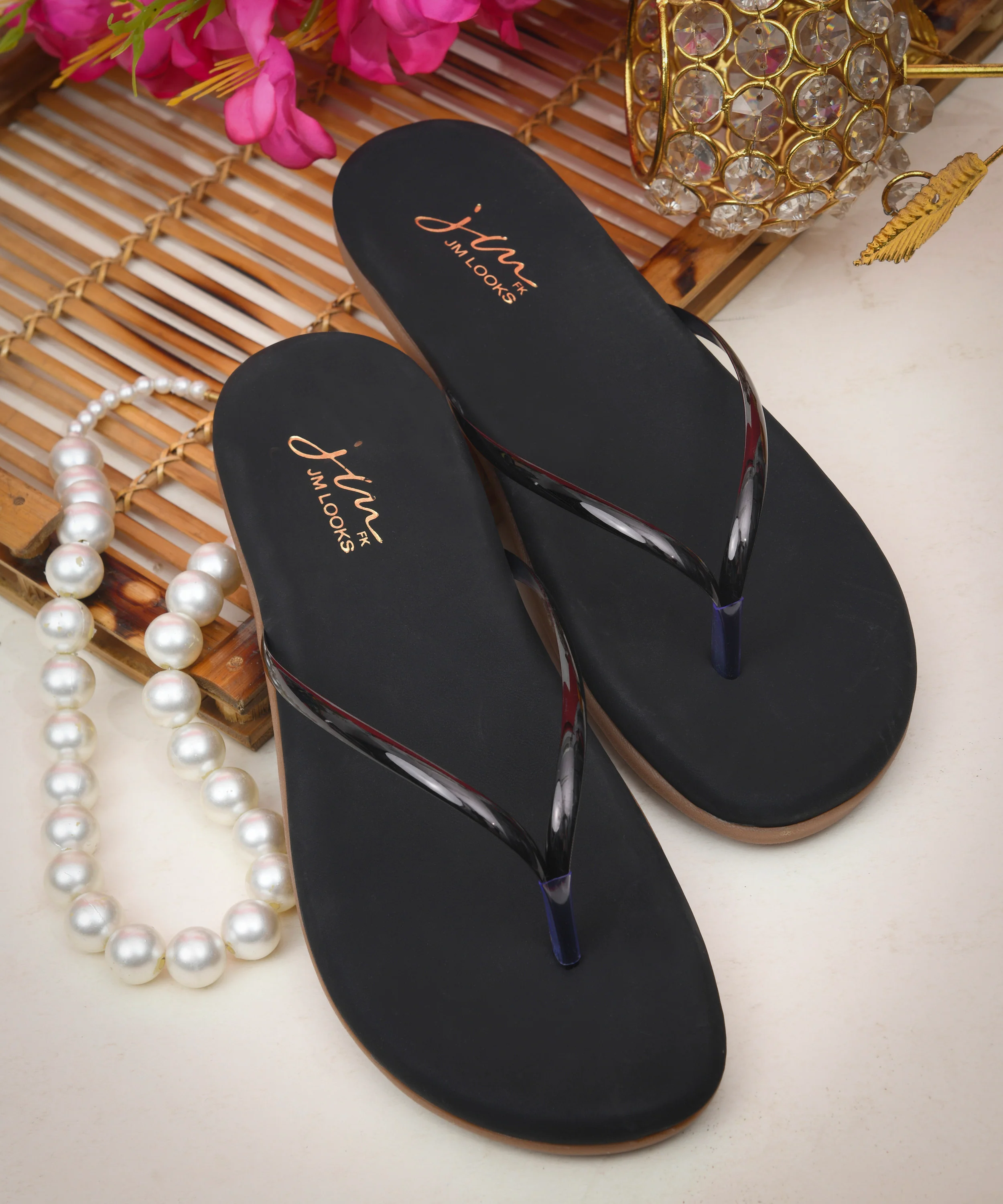 Metallic Strap Comfort Flip Flops - Image 7