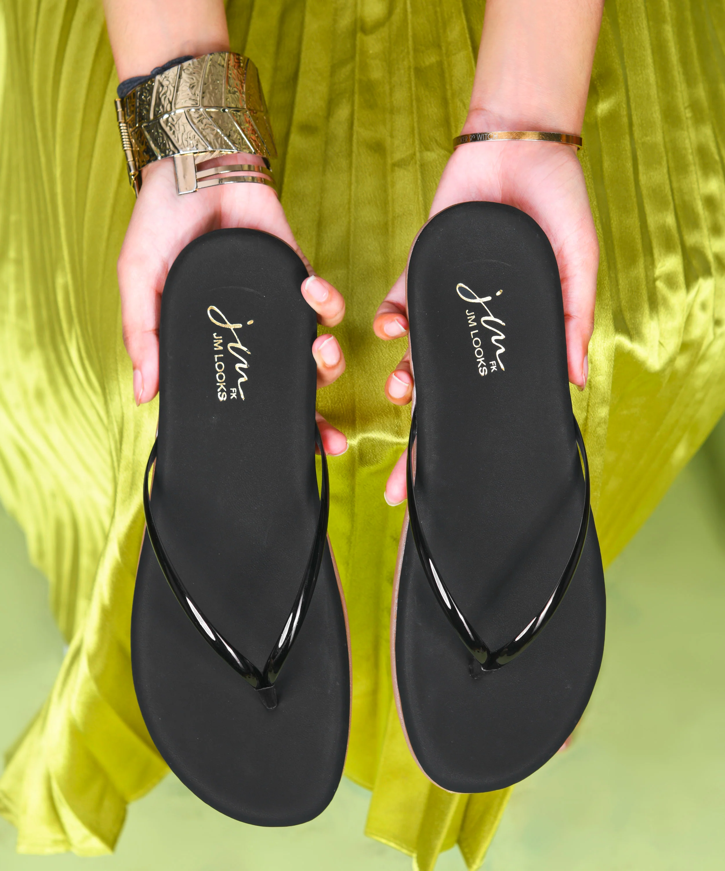 Metallic Strap Comfort Flip Flops - Image 8