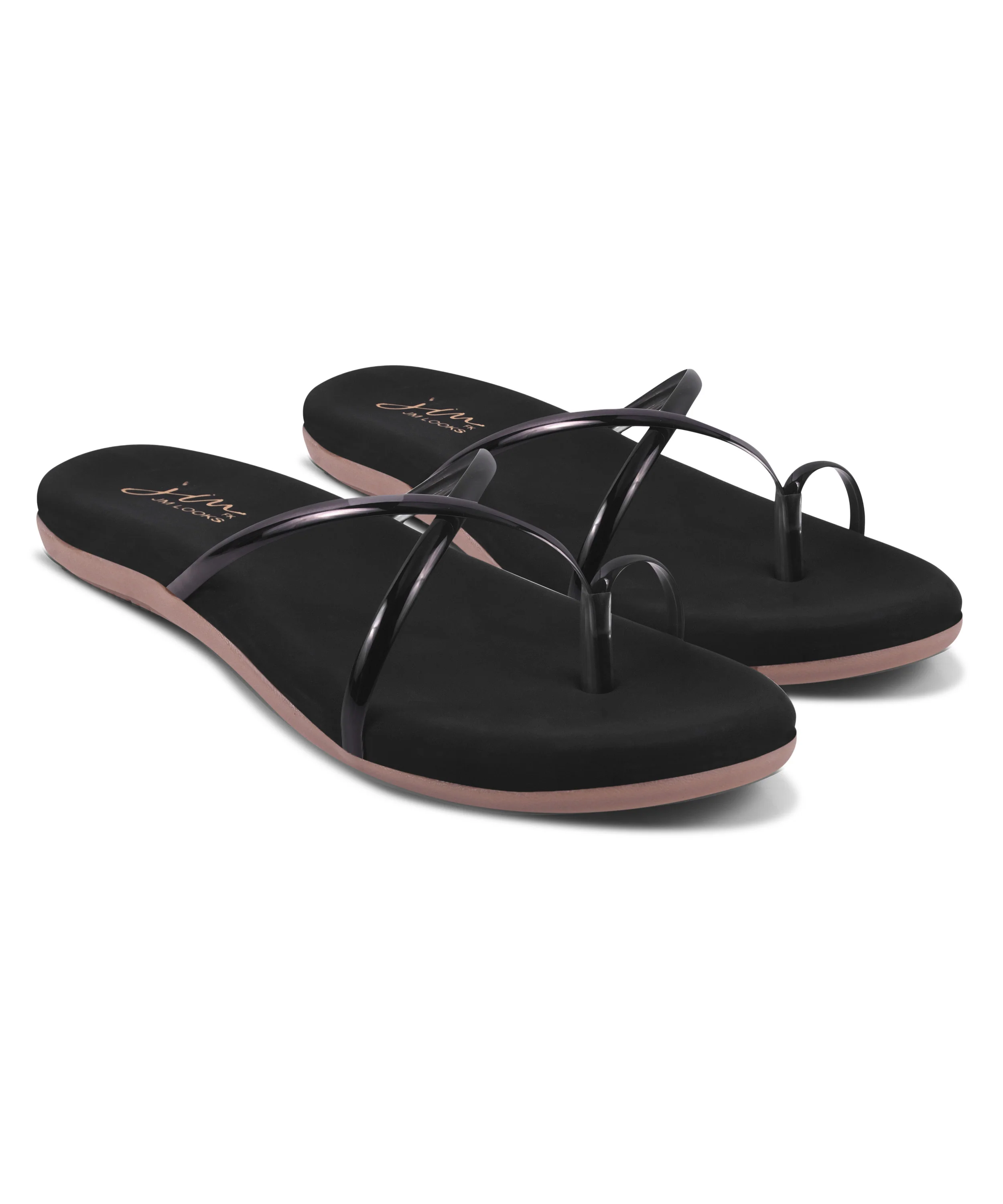 Metallic Strap Flat Toe Ring Sandals - Image 11
