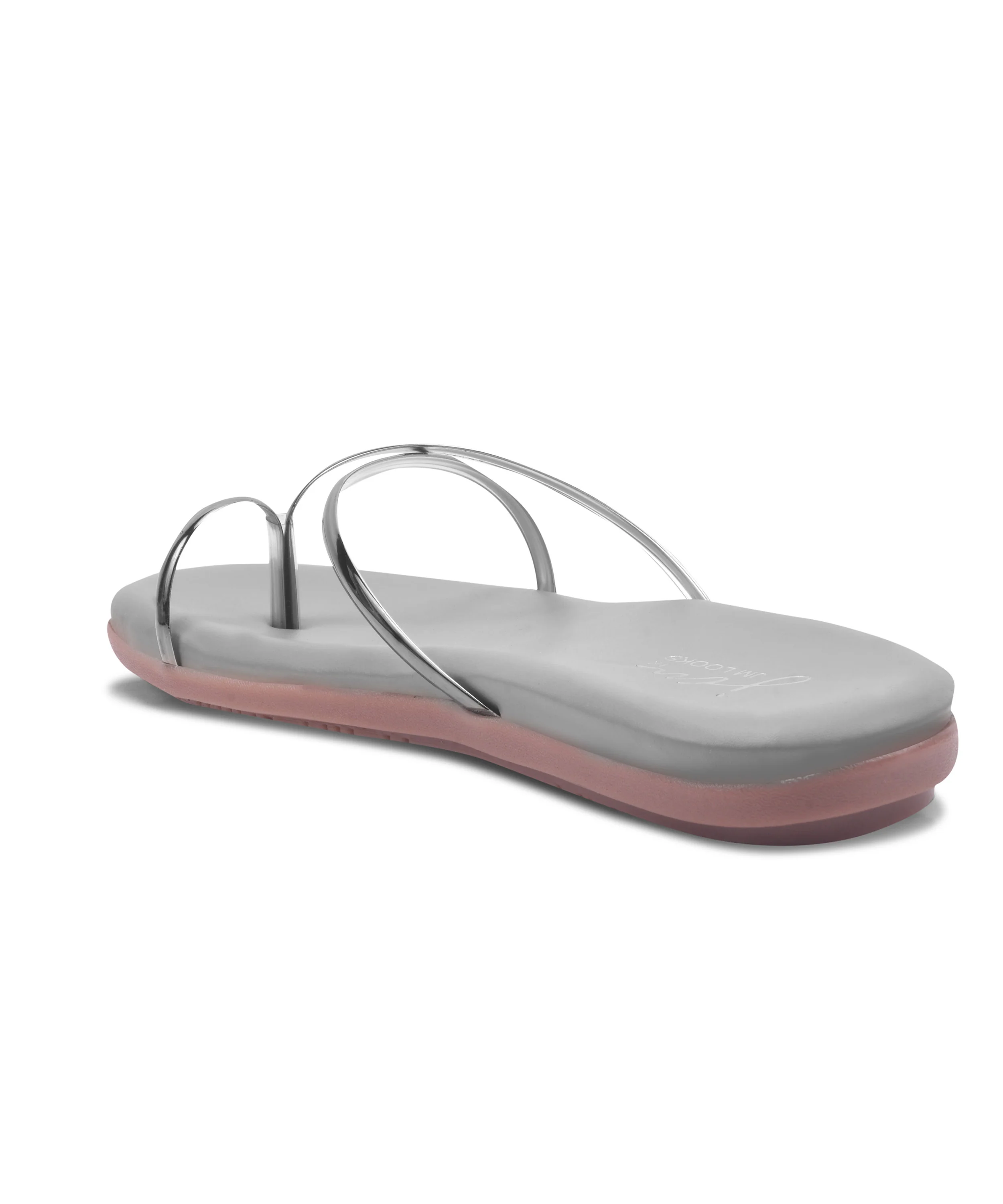 Metallic Strap Flat Toe Ring Sandals - Image 18