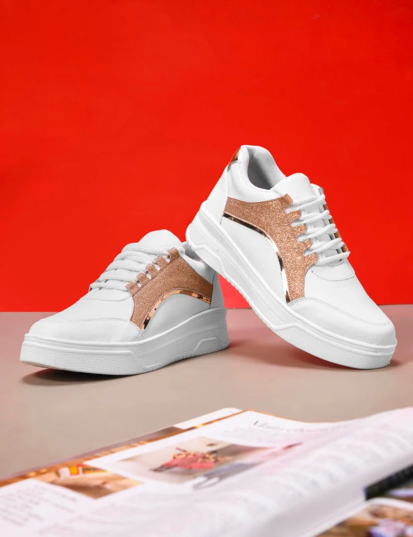 JM Looks Chunky Platform Sneaker with Glitter Accent and Lace-Up Style - Image 11