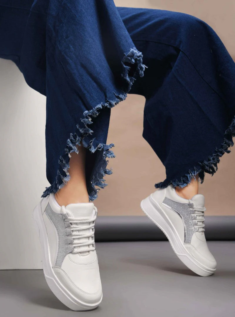 Jm Looks Glitter Panel Fashion Sneakers - Image 13