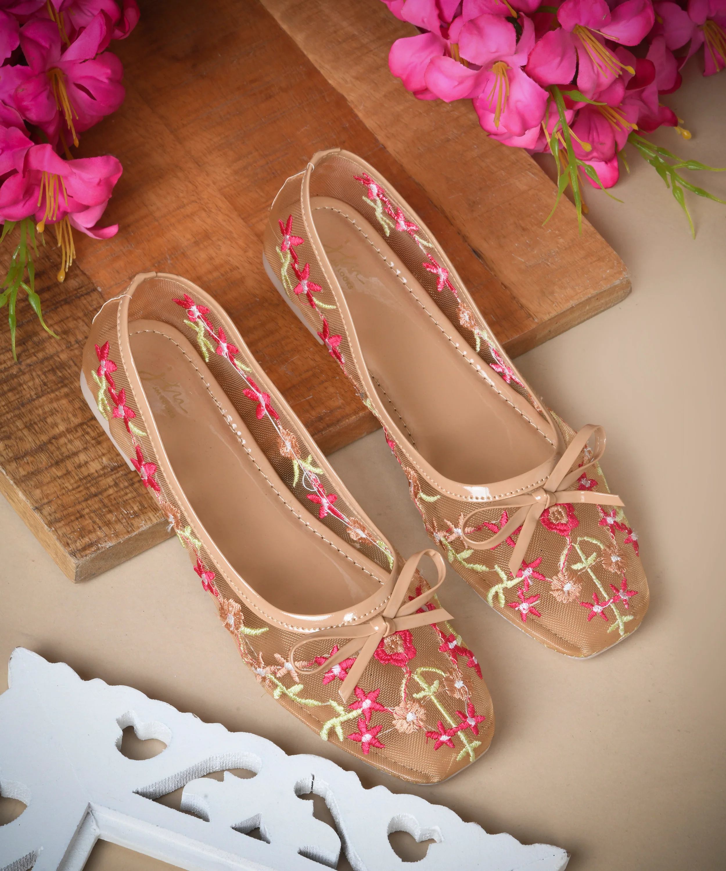 Midnight Garden Embroidery Ballerinas - Image 13