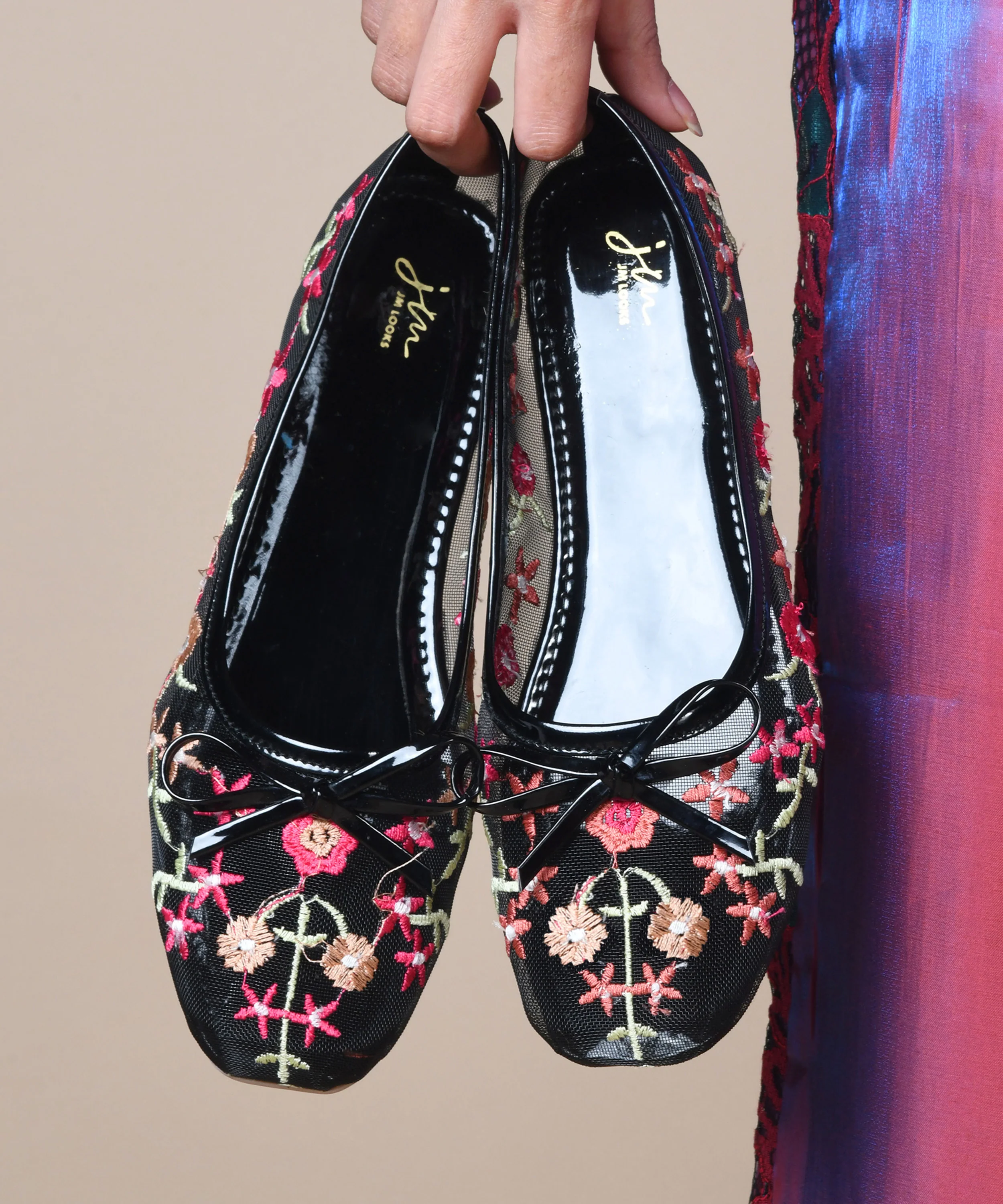 Midnight Garden Embroidery Ballerinas - Image 3