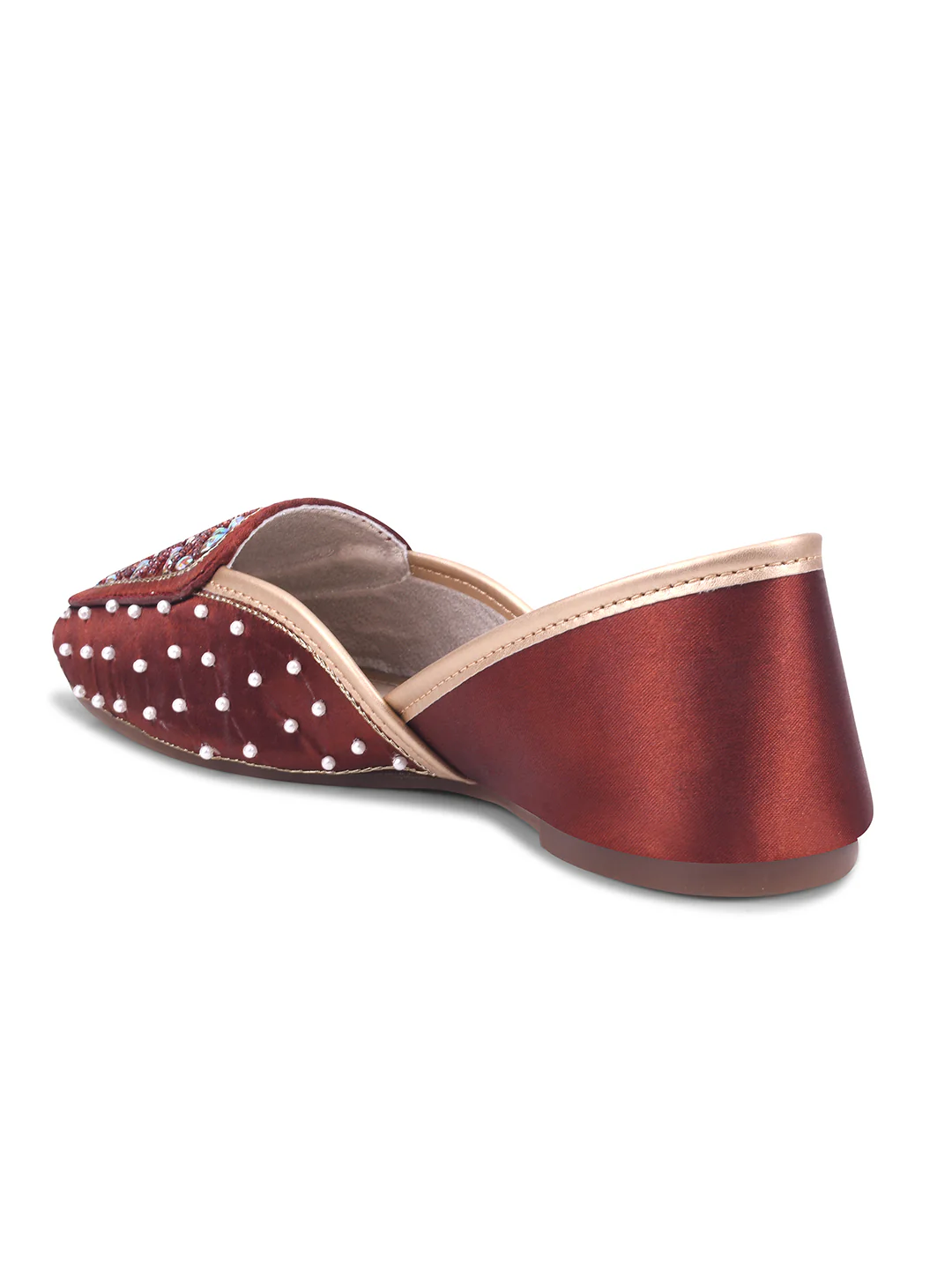Mirror and Pearl Embellished Ethnic Juttis - Image 8