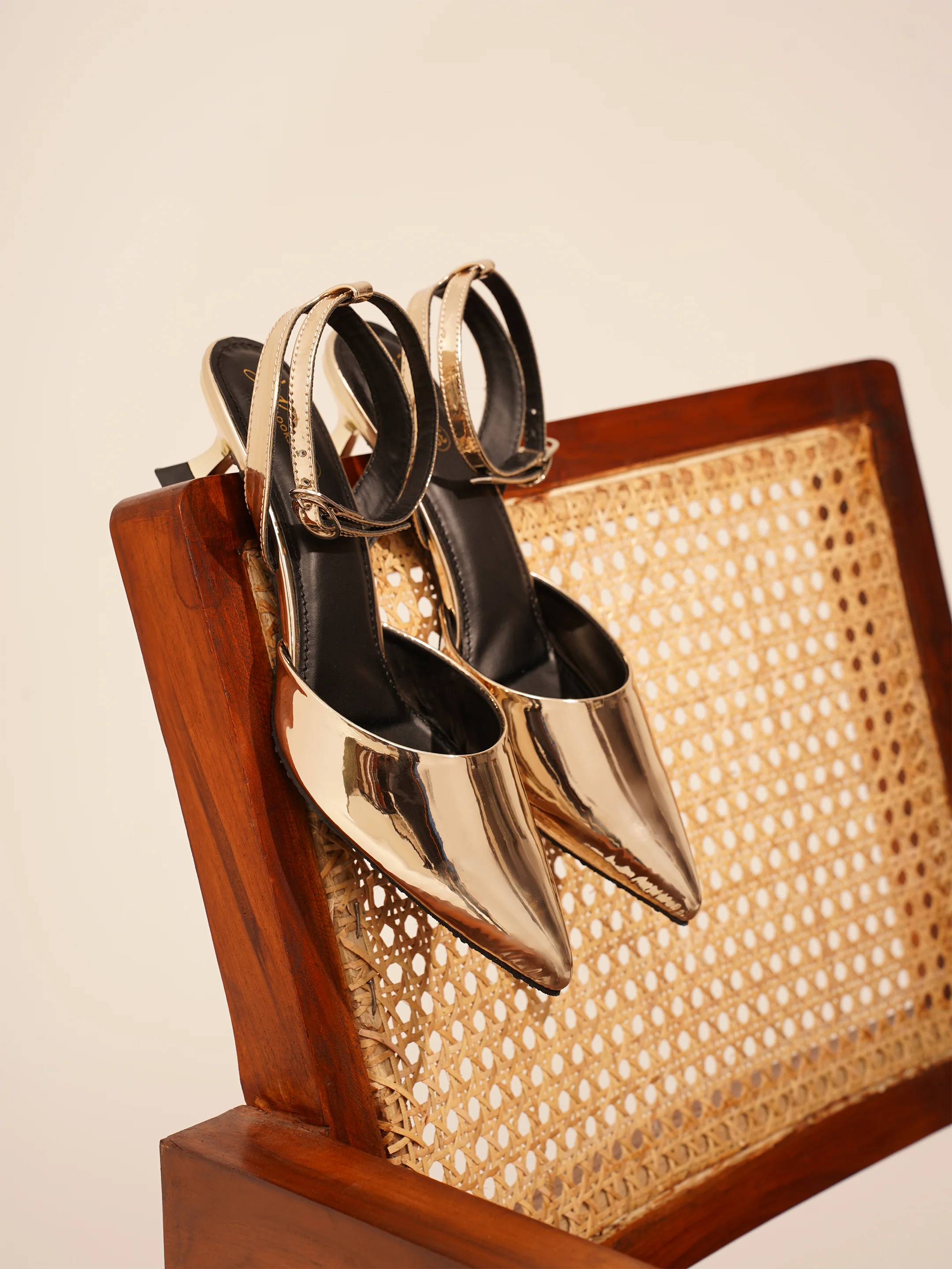 Mirror-Finish Pointed Slingback Heels - Image 7