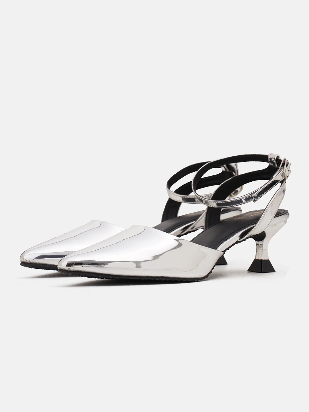 Mirror-Finish Pointed Slingback Heels - Image 9