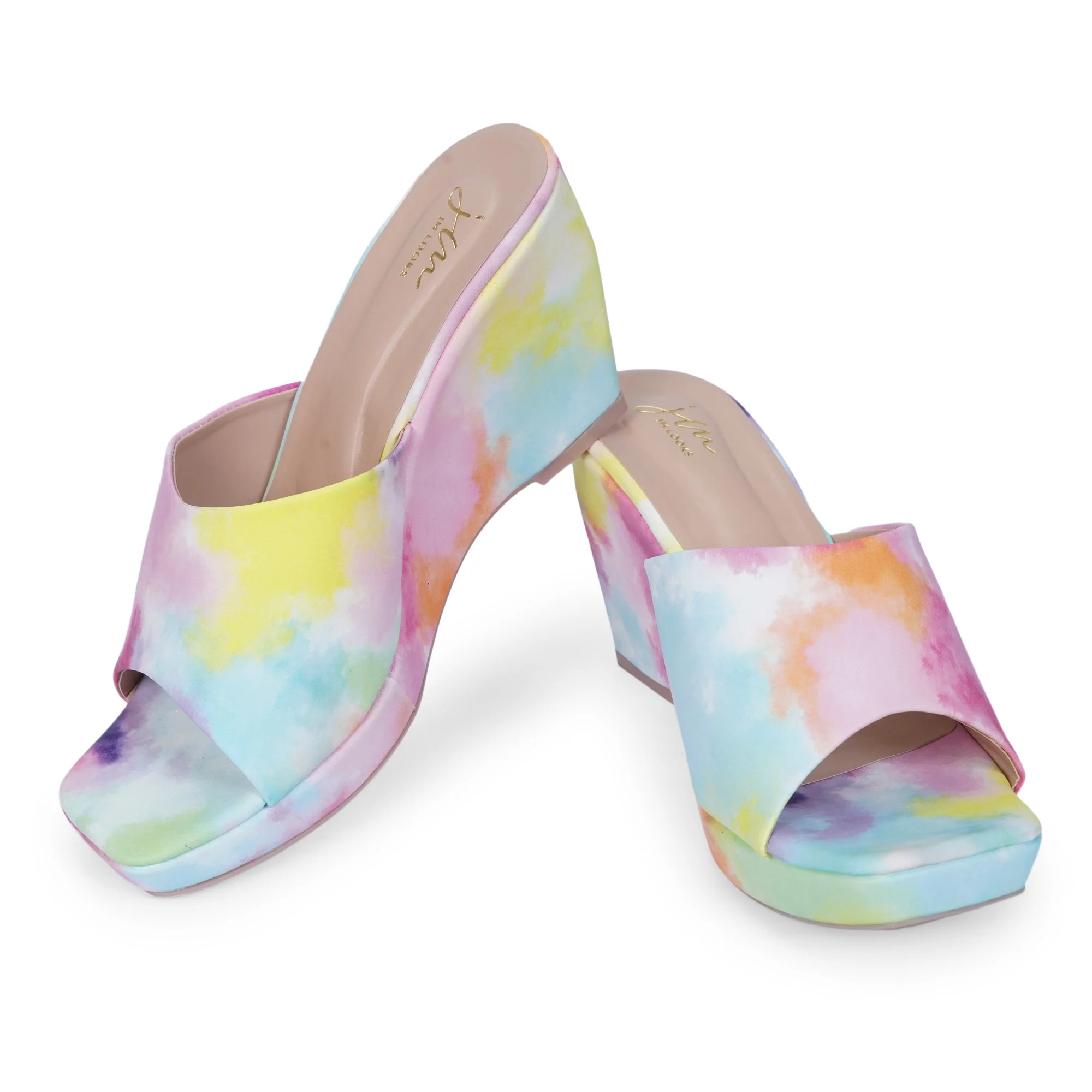Jm Looks Women's Tie-Dye Wedge Heel Sandals - Image 4