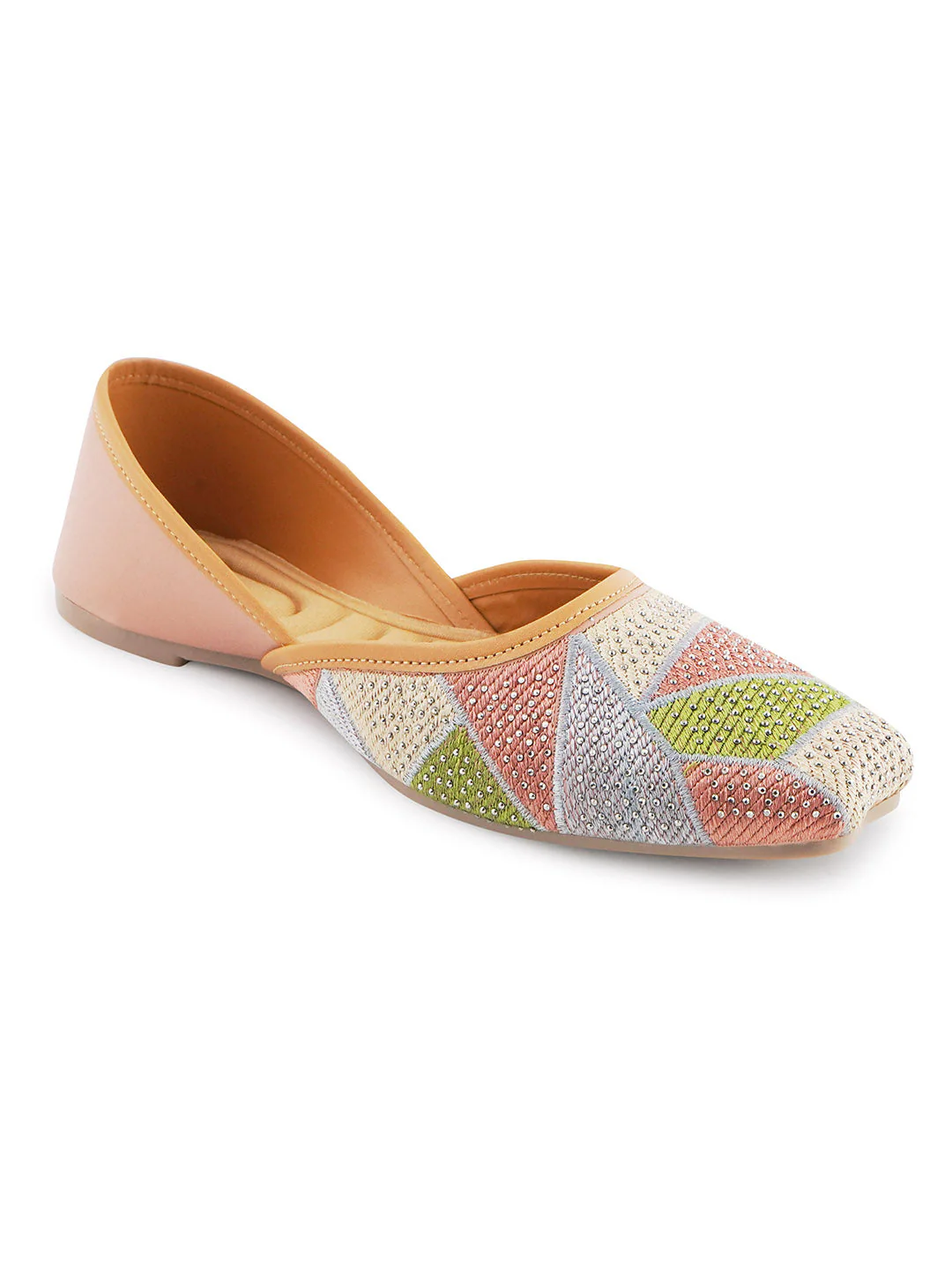 Jm Looks Embellished Geometric Pattern Juttis - Image 12
