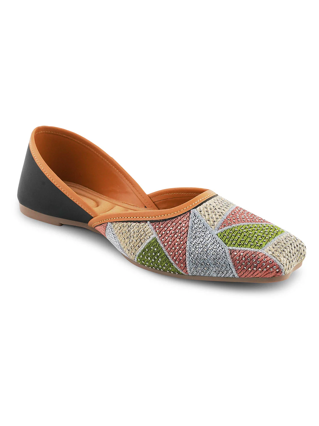 Jm Looks Embellished Geometric Pattern Juttis - Image 5