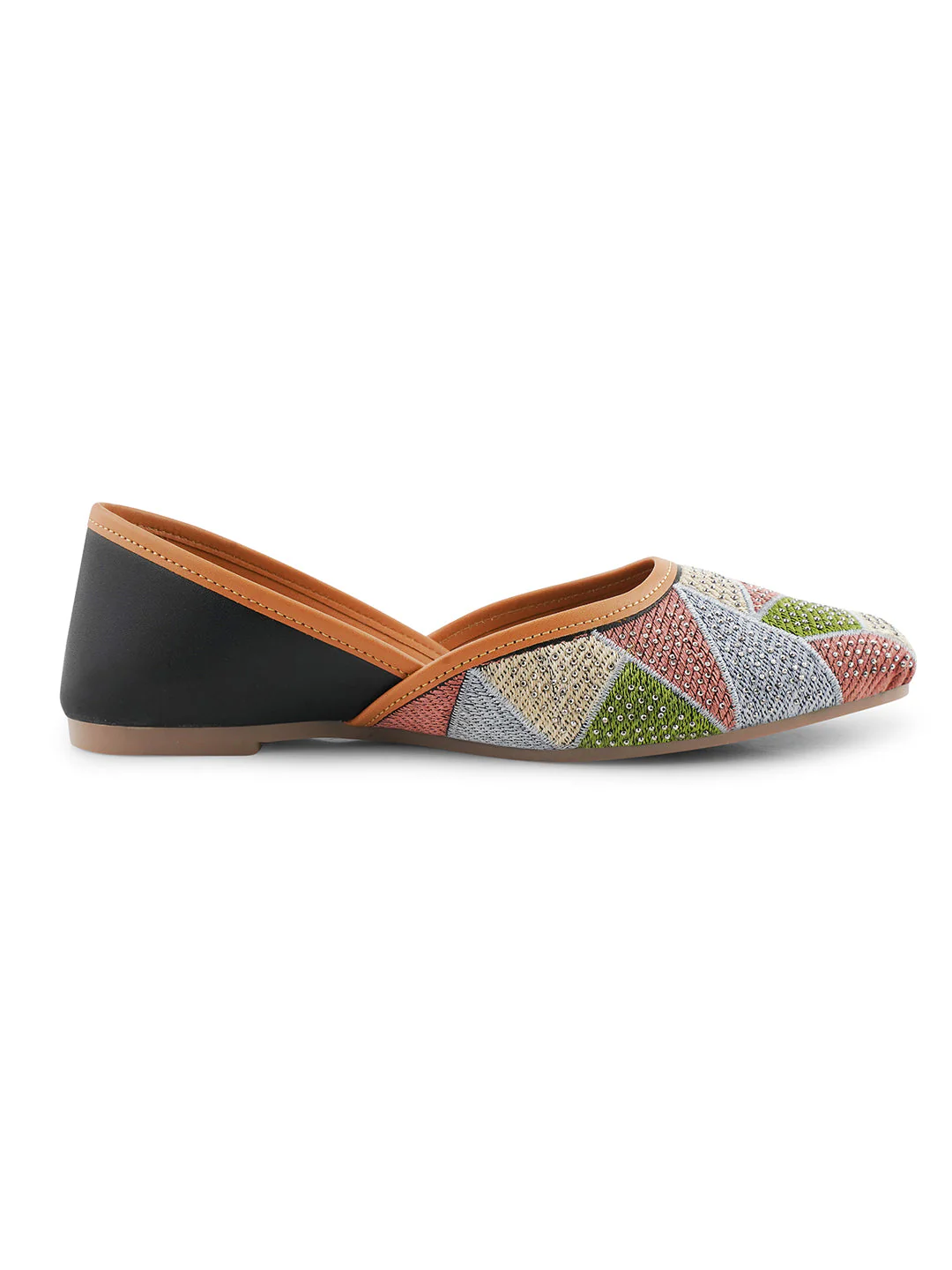 Jm Looks Embellished Geometric Pattern Juttis - Image 6