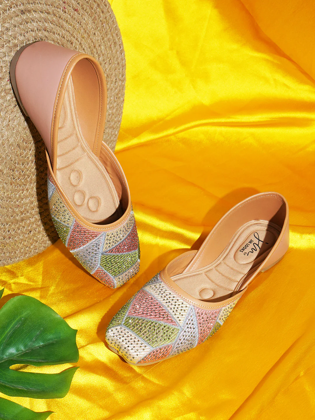 Jm Looks Embellished Geometric Pattern Juttis - Image 7