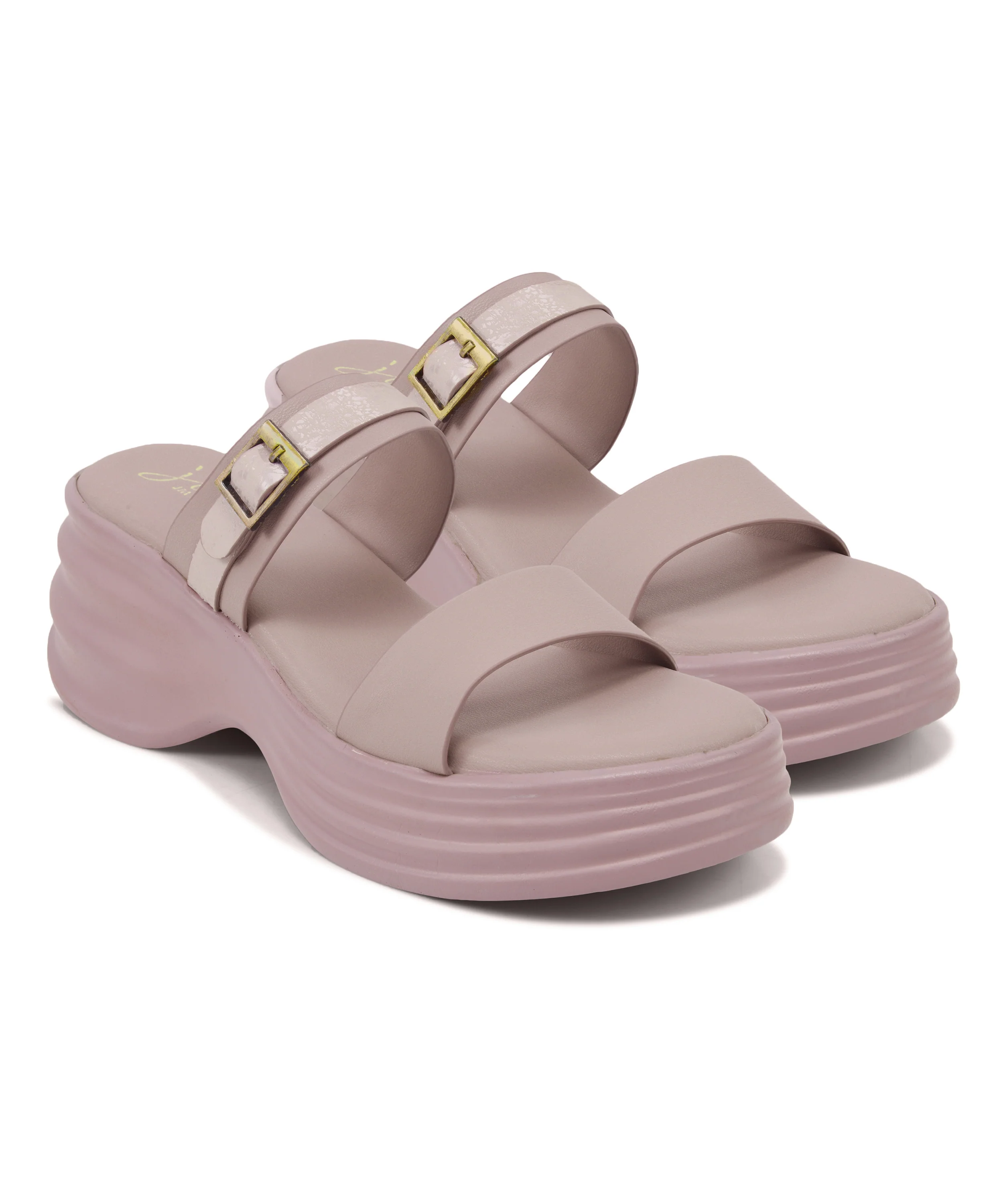 One Strap Platform Sliders with Buckle Detail - Image 18