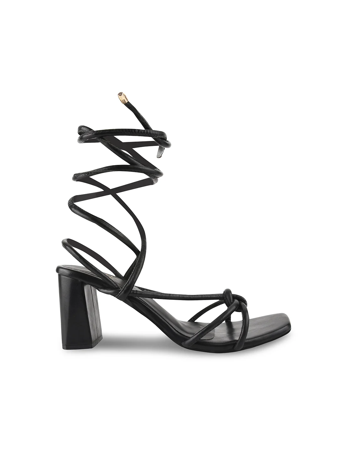 Open Toe Chunky Heeled Sandals with Laces Fastening - Image 17