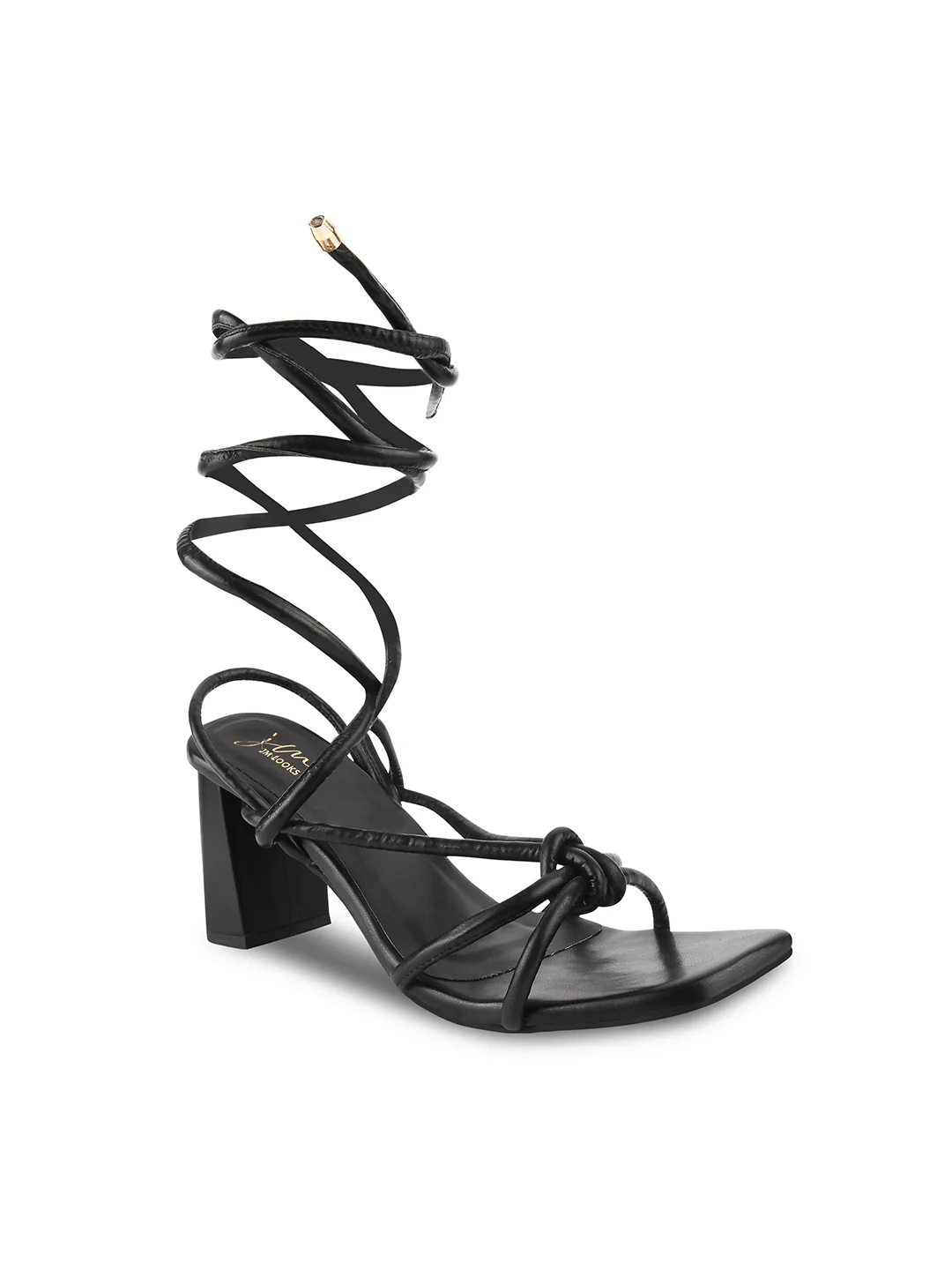 Open Toe Chunky Heeled Sandals with Laces Fastening - Image 18