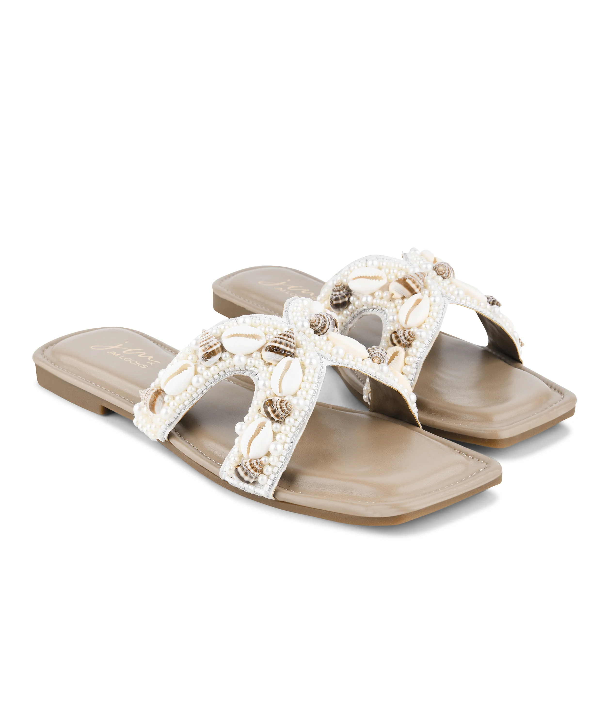 Open-Toe Flat Slippers with Decorative Cross Design - Image 18