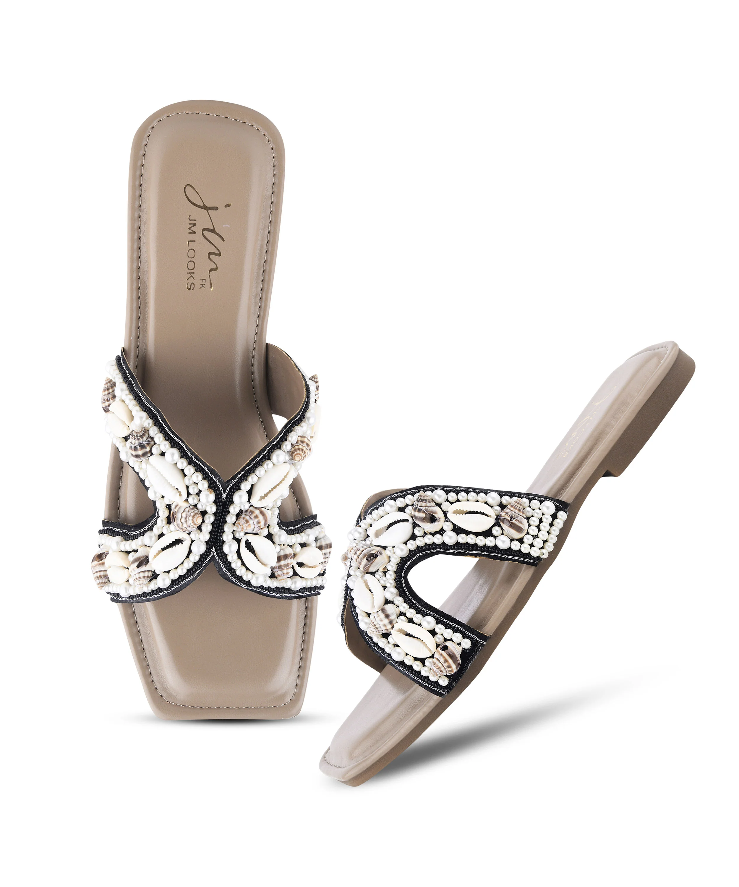 Open-Toe Flat Slippers with Decorative Cross Design - Image 6
