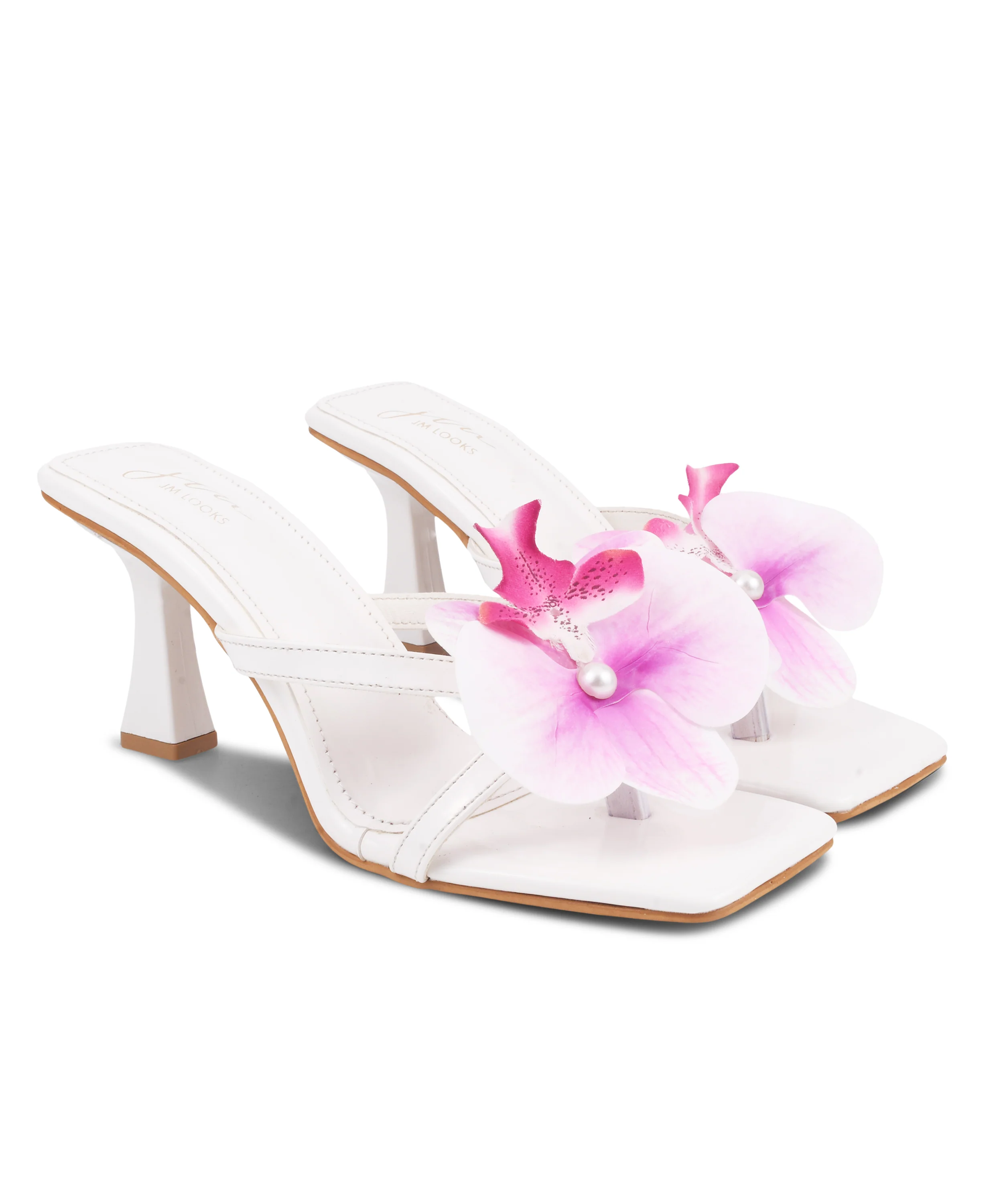 Open Toe Flower Embellished Soft Insole high-heeled sandals - Image 21