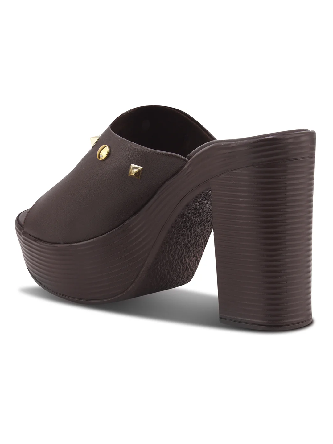Open-Toe Platform Block Heels with Studs - Image 18