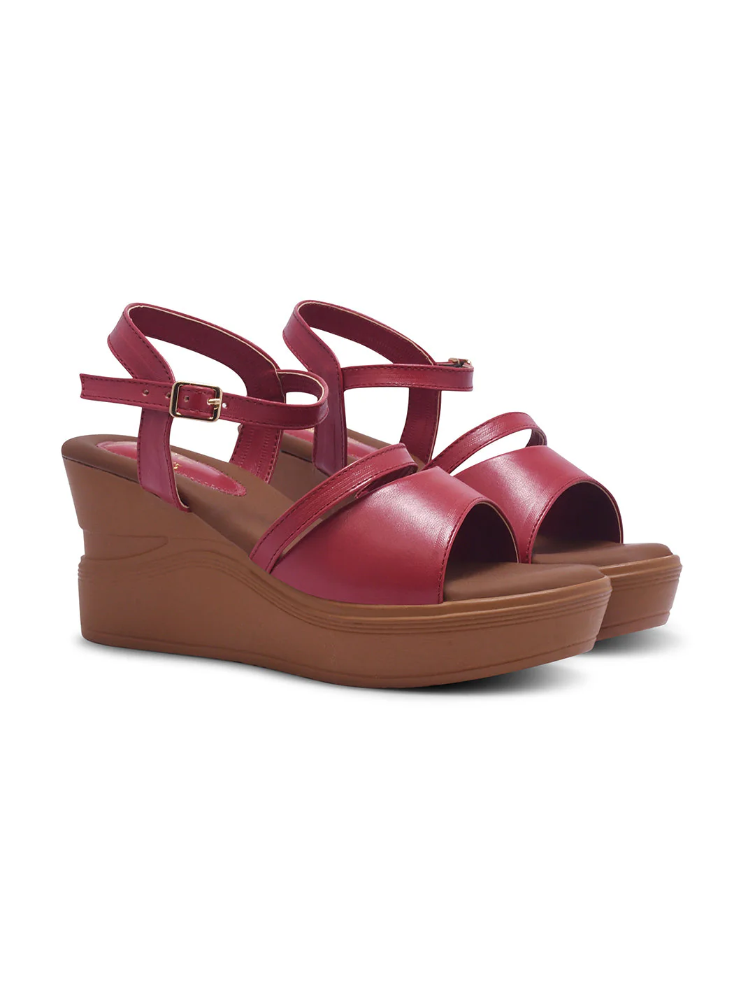 JM Looks Ankle Strap High Wedge Sandals - Image 11