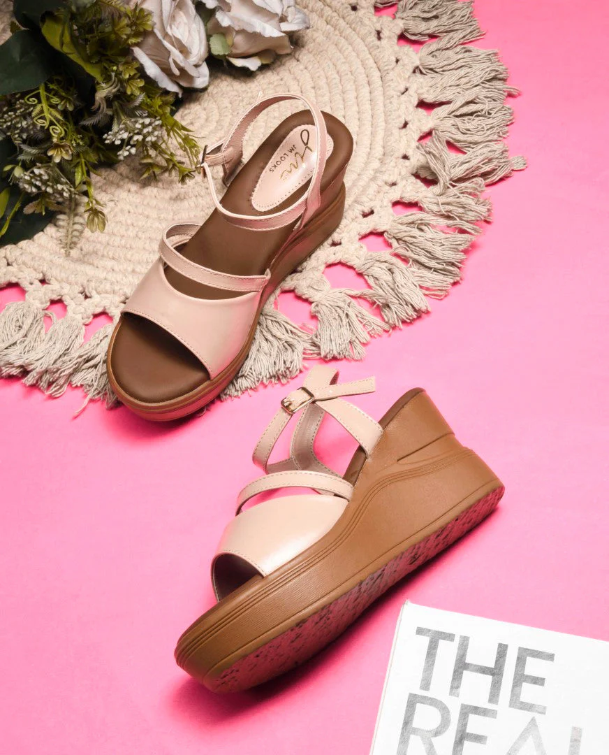 JM Looks Ankle Strap High Wedge Sandals - Image 14