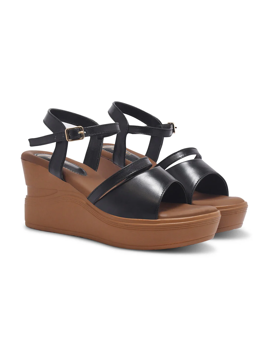 JM Looks Ankle Strap High Wedge Sandals - Image 5