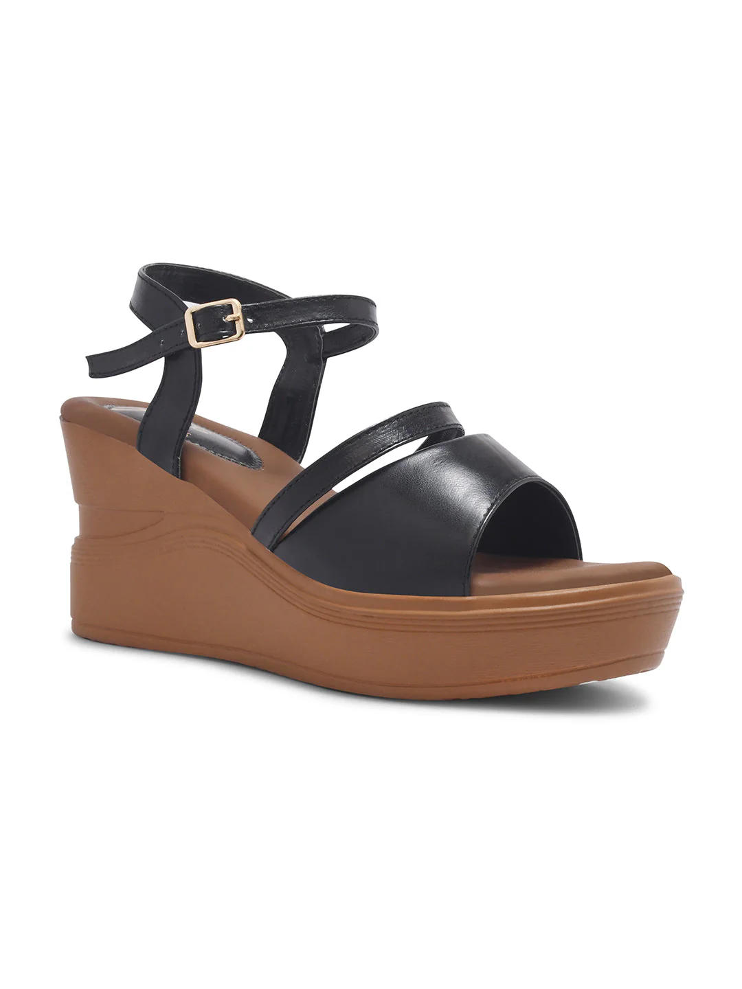 JM Looks Ankle Strap High Wedge Sandals - Image 6
